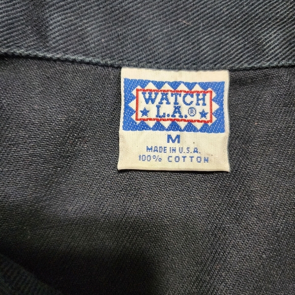 Watch L.A. dark green vintage denim vest medium 100% cotton USA made - Picture 2 of 6